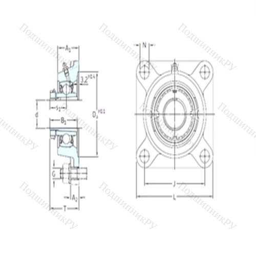 Подшипниковый узел шариковый радиальный FYJ 25 KF+HE 2305