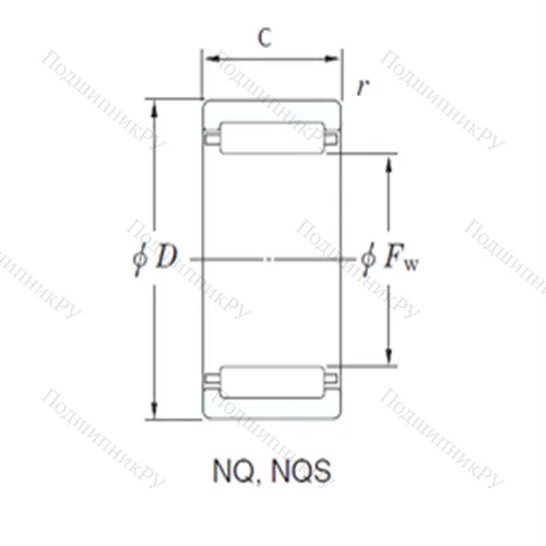 Подшипник игольчатый радиальный NQ 24/20AD