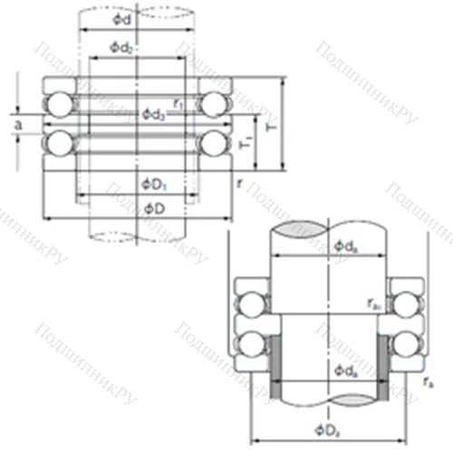 Подшипник шариковый упорный 52236