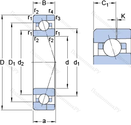 Подшипник 708 CE/HCP 4AH