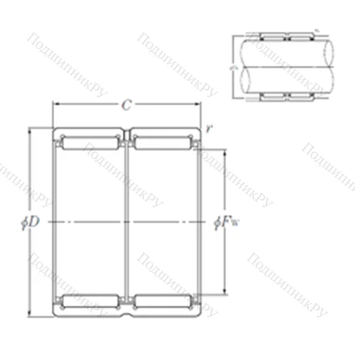 Подшипник игольчатый радиальный RNA 6914R