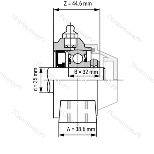 Подшипниковый узел WP-SSBP 207 - Вал: 35 мм от производителя  LPZ