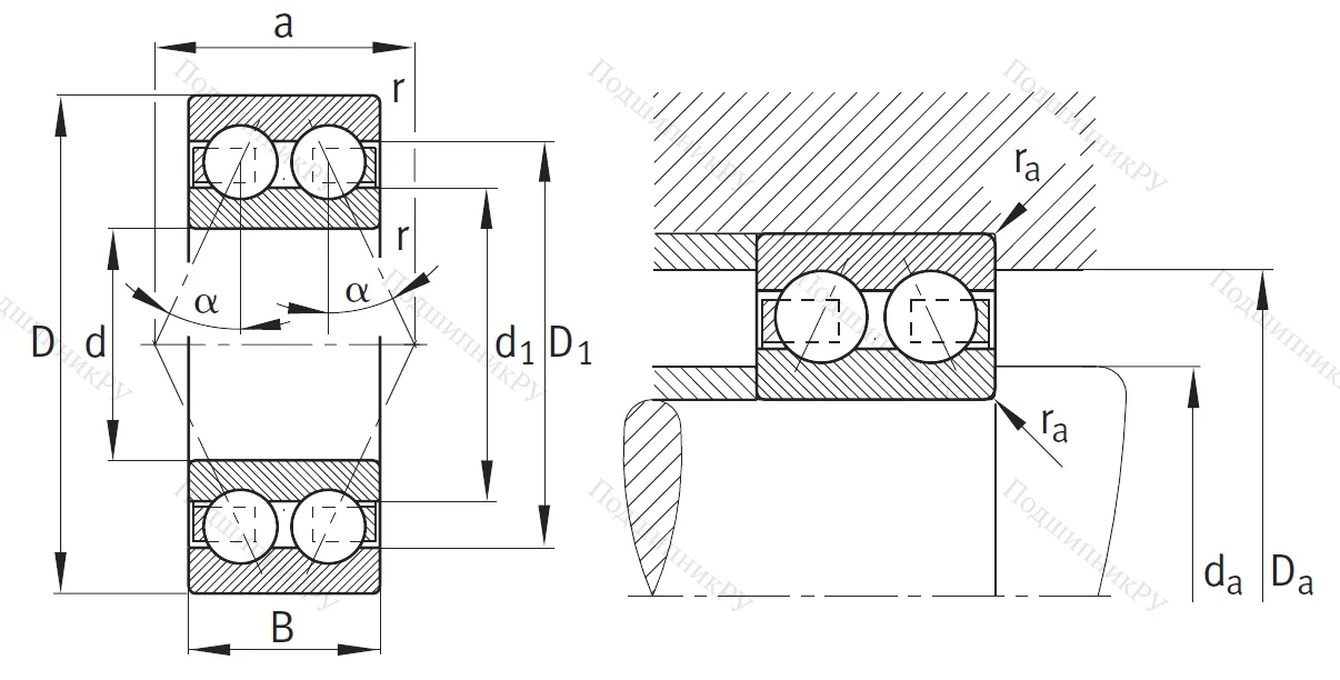 Двухрядный шариковый подшипник