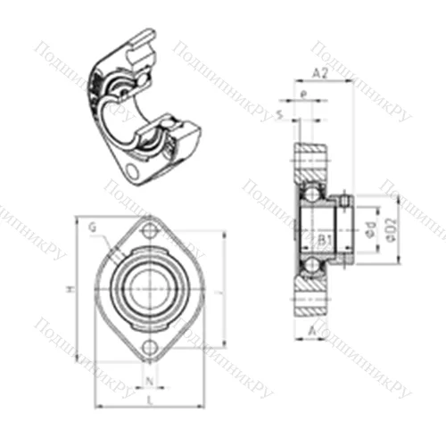 Подшипниковый узел шариковый радиальный ESFD 206