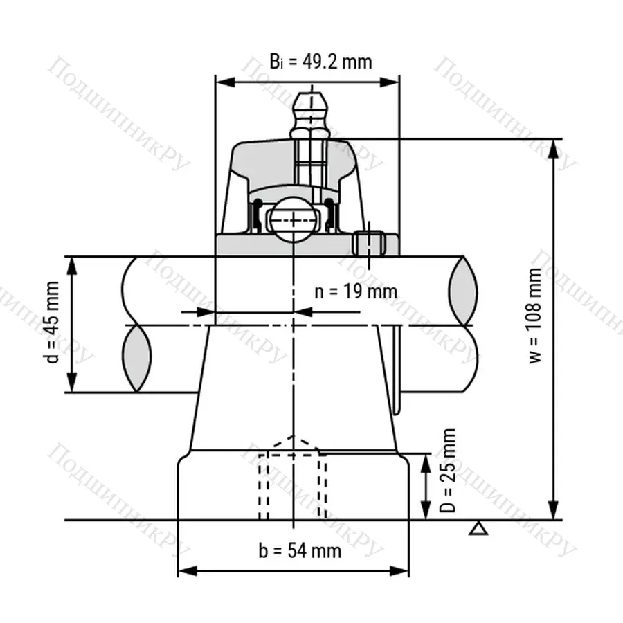 Подшипниковый узел UCPA 209 - Вал: 45 мм