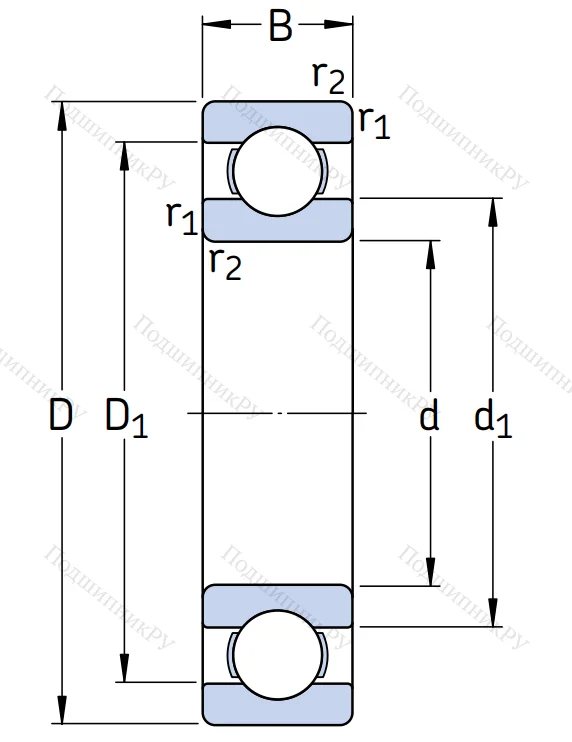 Однорядный шариковый подшипник 6203