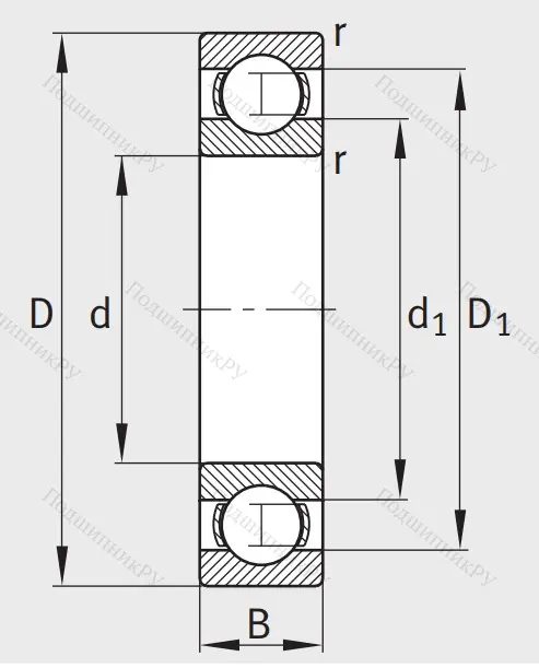 Однорядный шариковый подшипник 6228