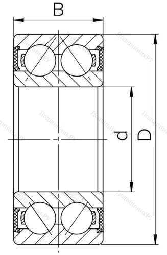 Двухрядный шариковый подшипник 1508 2RS E (2208 2RSTN) в Костроме