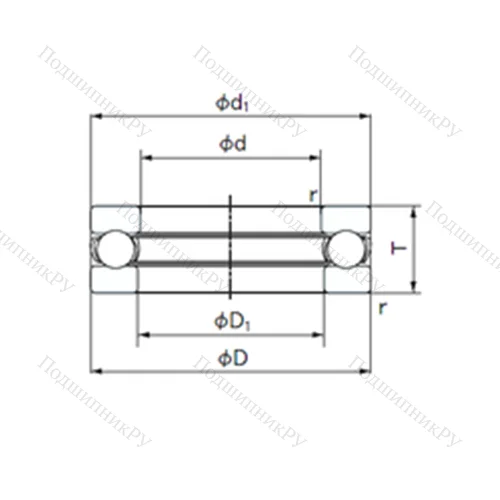 Подшипник шариковый упорный 2900