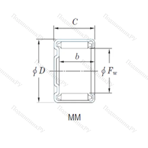 Подшипник игольчатый радиальный 14MM 1916