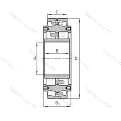 Подшипник роликовый радиальный самоцентрирующийся Z-531166.04.DRGL