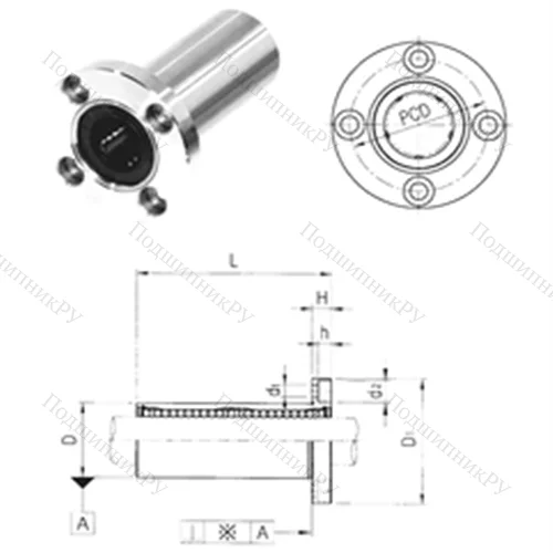 Подшипник шариковый линейный LMF 13L