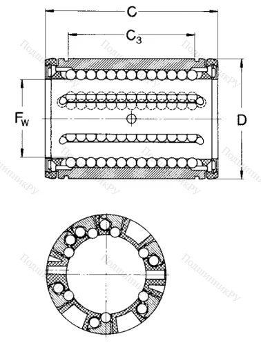 Подшипник линейный LBCR 16 D-2LS в Костроме