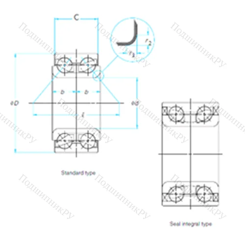 Подшипник шариковый радиально-упорный RW 9130