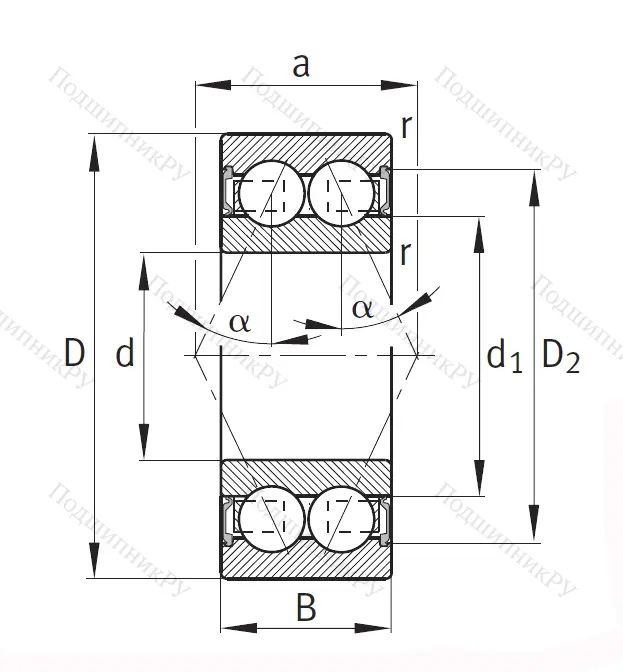 Двухрядный шариковый подшипник