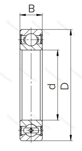 Шариковый однорядный подшипник 180306 (6306 2RS) в Костроме