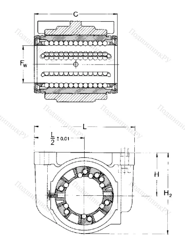 Подшипниковый узел для линейного перемещения LUCR 50-2LS в Костроме
