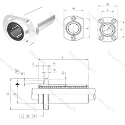 Подшипник шариковый линейный LMHP 13LUU