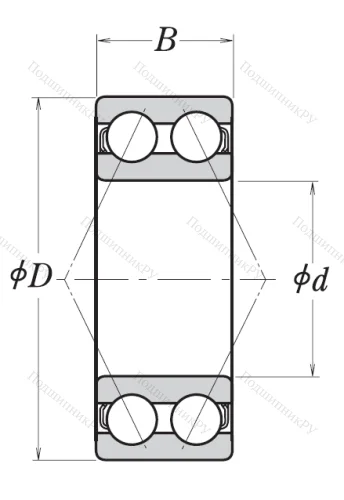 Двухрядный шариковый подшипник 3203 B 2RSRTNG от производителя  NSK