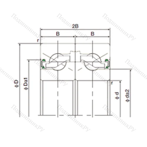 Подшипник шариковый упорно-радиальный спаренный 35TAB 07DF-2NK