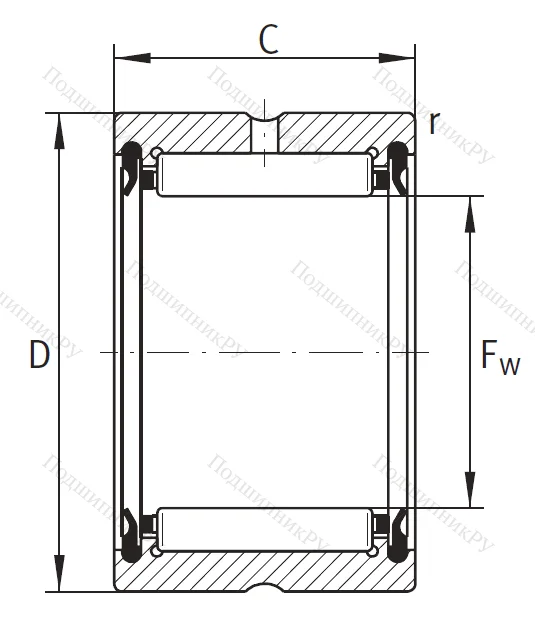 Игольчатый подшипник RNA 4901 2RSR XL