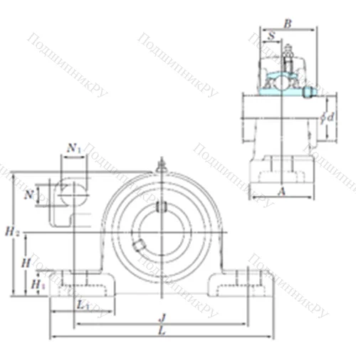 Подшипниковый узел шариковый радиальный UCP 322SC