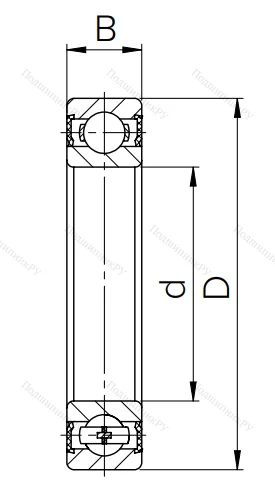 Шариковый однорядный подшипник 1000811 2RS (6811 2RS)