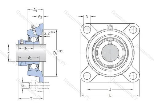 Подшипниковый узел FY 45 FM в Костроме