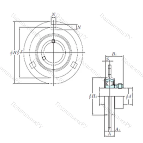 Подшипниковый узел шариковый радиальный SAPF 201-8