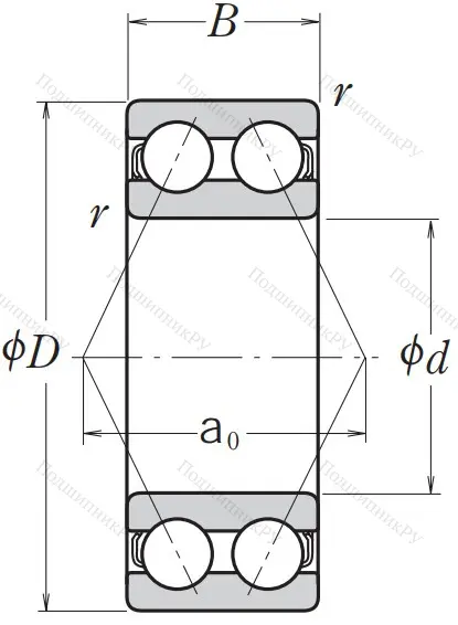 Двухрядный шариковый подшипник