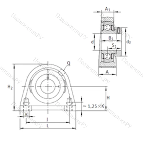 Подшипниковый узел шариковый радиальный PSHE 55