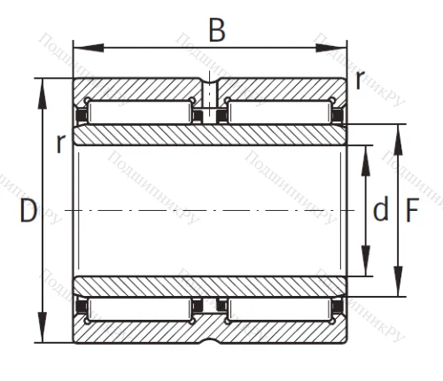 Игольчатый подшипник NA 6908 ZW XL от производителя  INA