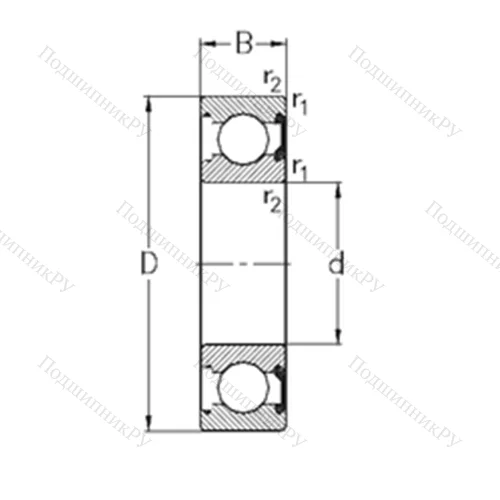 Подшипник шариковый радиальный 61908-2RSR