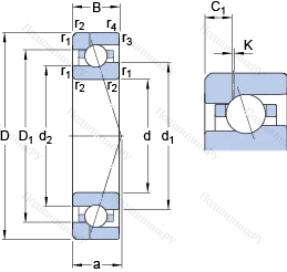 Подшипник 7010 CE/HCP 4AH 1