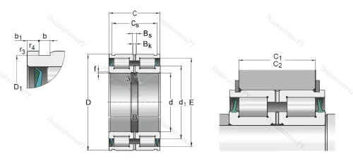 Двухрядный роликовый подшипник NNF 5024-2LS-V-2NR NKE от производителя  NKE