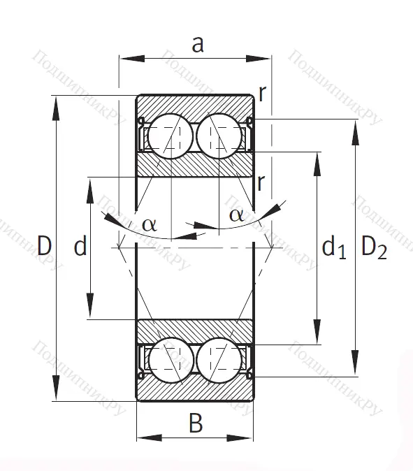 Двухрядный шариковый подшипник