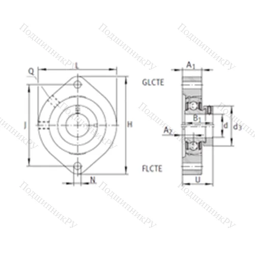 Подшипниковый узел шариковый радиальный GLCTE 17