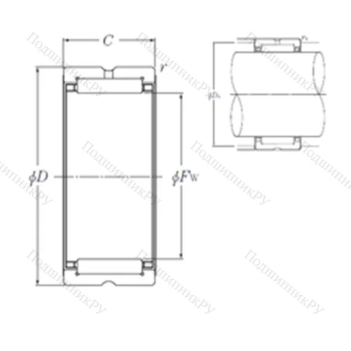 Подшипник игольчатый радиальный NK 21/20R от производителя  NTN