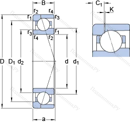Подшипник 71911 CE/P 4AH 1