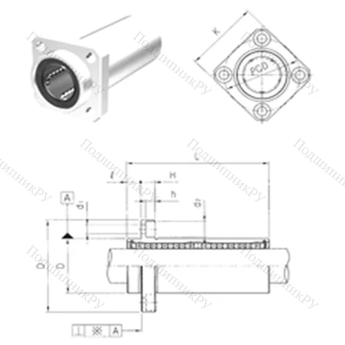 Подшипник шариковый линейный LMKP 6L
