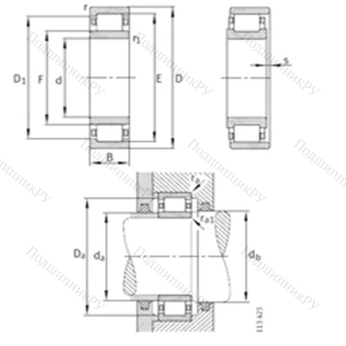 Подшипник роликовый радиальный NU 2276-E-M 1