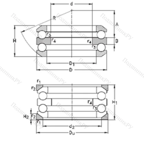 Подшипник шариковый упорный 54216-MP+U 216