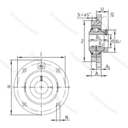 Подшипниковый узел шариковый радиальный RMEO 90