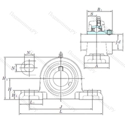 Подшипниковый узел шариковый радиальный NAPK 207