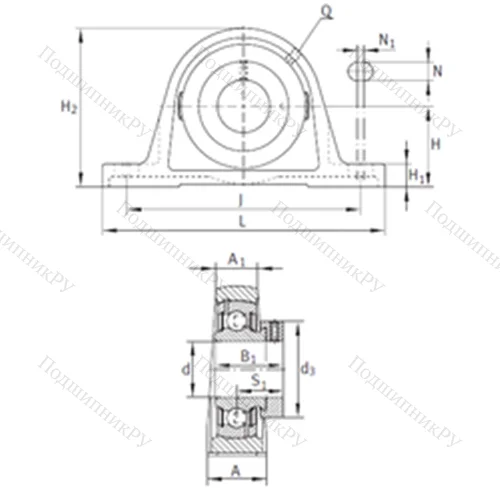 Подшипниковый узел шариковый радиальный PASE 1-1/4-206