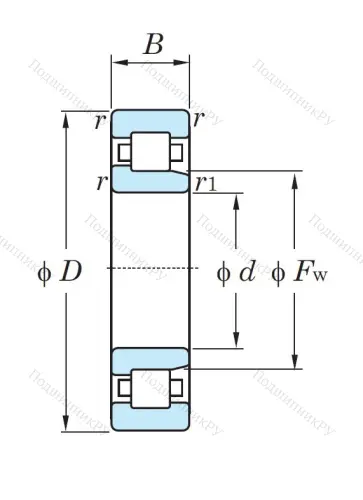 Роликовый цилиндрический подшипник NJ 205 R AG от производителя  KOYO