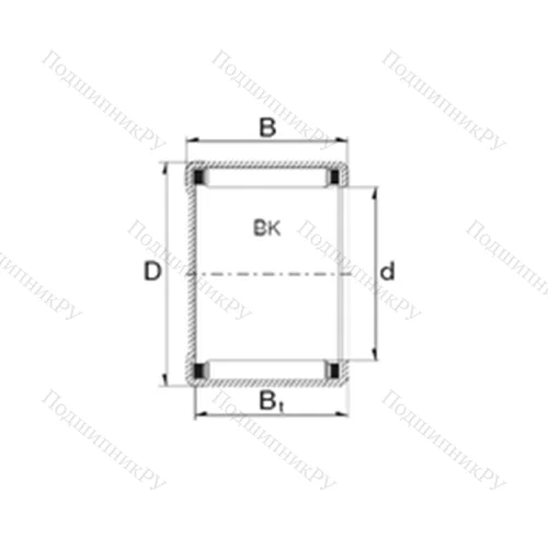 Подшипник игольчатый радиальный BK 1012