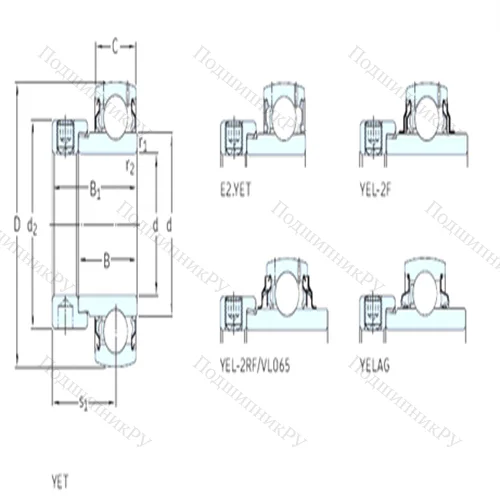 Подшипник шариковый радиальный YELAG 208-108 от производителя  SKF