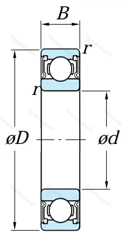 Однорядный шариковый подшипник 6224 2RS C 3