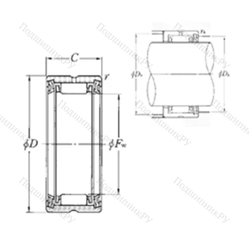 Подшипник игольчатый радиальный RNA 4906LL